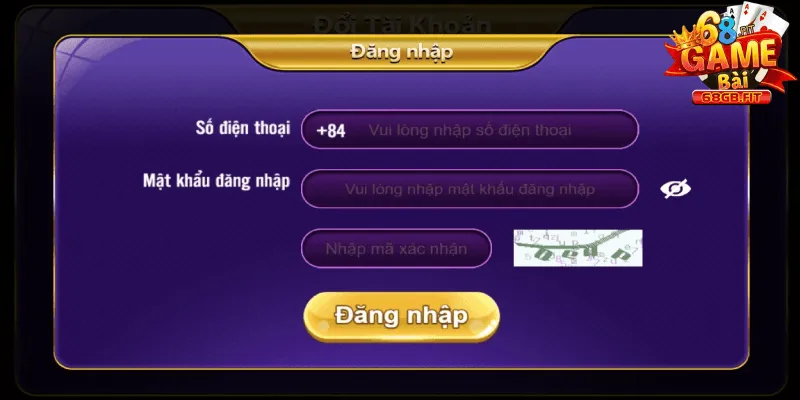 Đăng Nhập 68 Game Bài | 3 Bước Kết Nối Thiên Đường Giải Trí 1 Biểu mẫu đăng nhập 68 Game Bài
