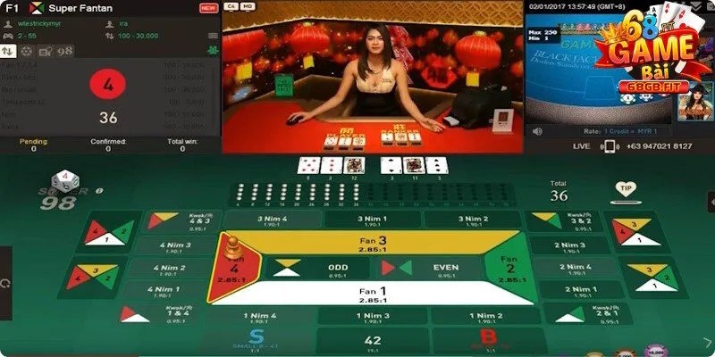 Đa dạng các cửa đặt trong bàn chơi Fantan 68GB