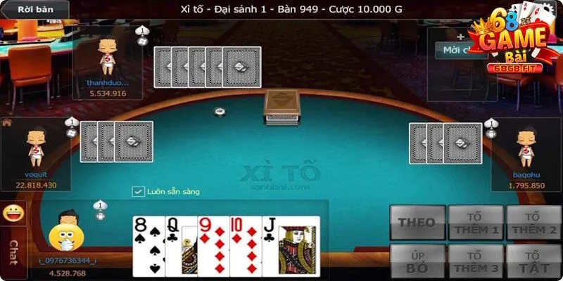 Game bài Xì Tố 68GB là phiên bản online của tựa game truyền thống