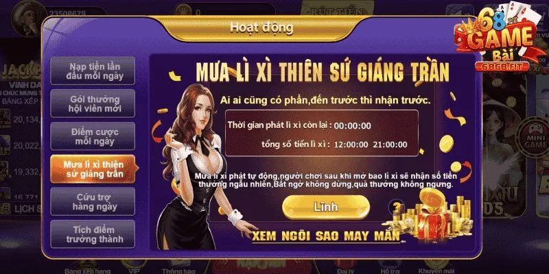 Khuyến Mãi 68 Game Bài - Đặc Sắc, Hấp Dẫn Nhất 2025 3 Ưu đãi hồng bao nghìn tỷ của thiên sứ xinh đẹp